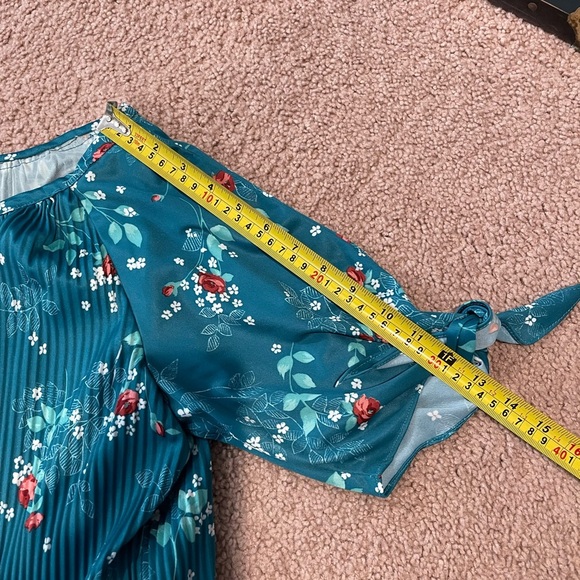 Unbranded Green Floral Flowy Sunday Midi Dress - Picture 5 of 8